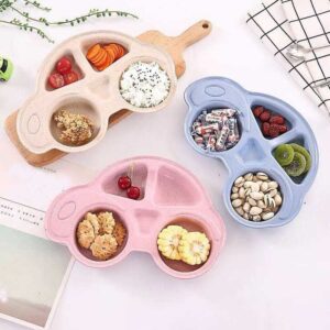 car shaped kids meal set 4 pcs divided plate for toddlers
