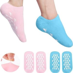 Silicone gel spa socks used for moisturizing dry and cracked heels