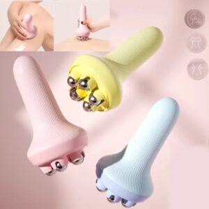 Handheld 360 roller massager used for neck and back pain relief