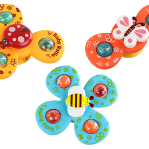 Colorful baby rattle suction toys set for sensory play and teething