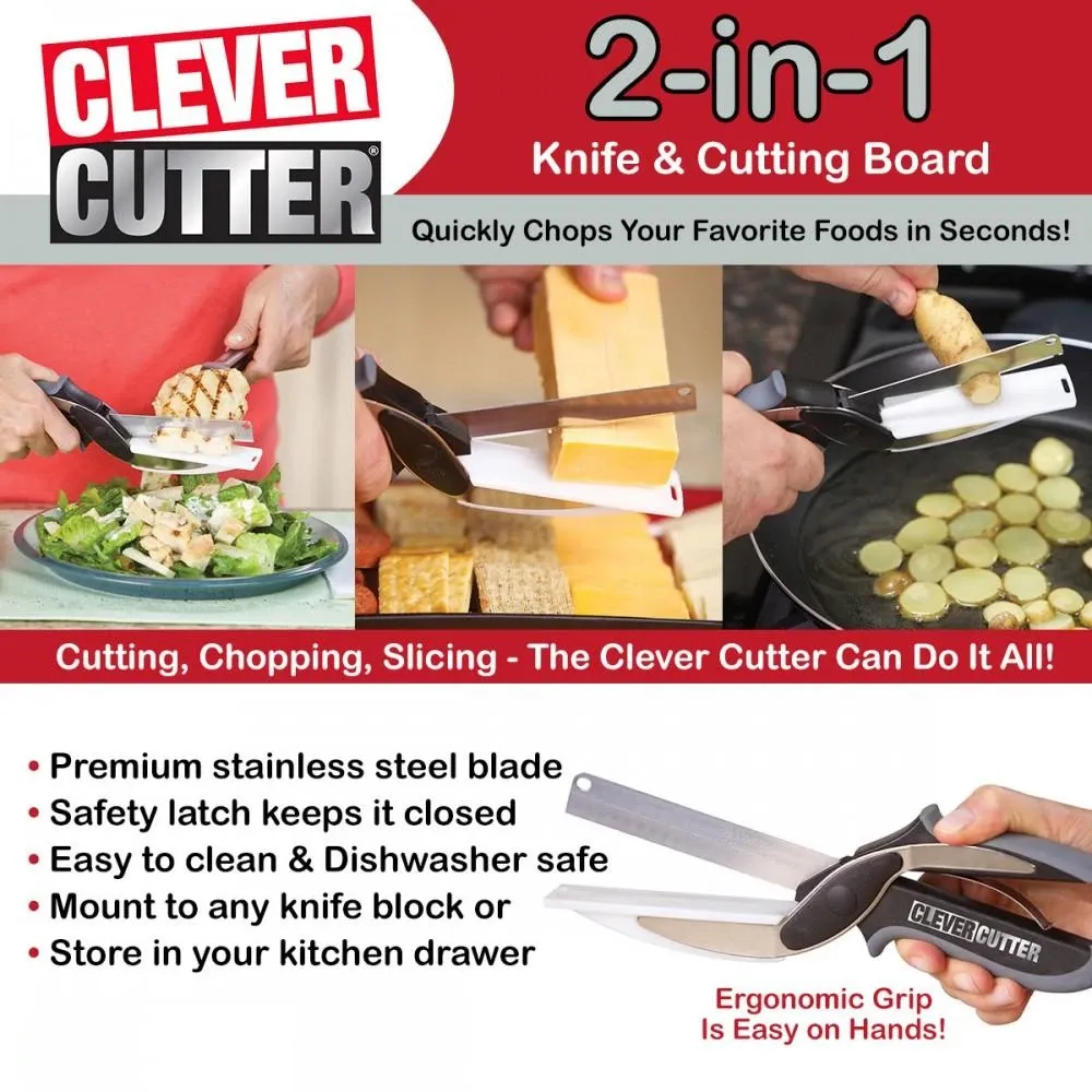 Clever Cutter 2 in 1 Knife Scissor for Easy Food Prep🔪 - Image 2