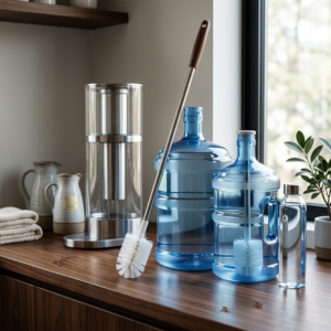 Long handle water bottle cleaning brush used for cleaning large bottles